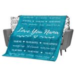 FILO ESTILO Nana Gift, Nana Blanket, Birthday Gifts for Nana from Grandkids, Best Nana Gifts That Say We Love You Nana, Mothers Day 153x127 cm (Teal, Fleece)