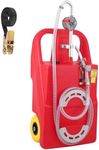 Garvee Fuel Caddy, 26 Gallon Portable Fuel Tank On-Wheels with Manual Fueling Nozzle & 360° Swivel Connector, Gasoline Diesel Fuel Can with Manual Transfer Pump for Cars, Lawn Mowers, Boats