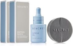 SEACRET Minerals From the Dead Sea Luxury Hand and Nail Care Spa Bundle - Mud Bar Soap (4.4 oz), Cuticle Oil (20 mL), Nail Buffing Block (Pack of 2) - 3-Piece Set