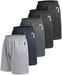 5 Pack Athletic Gym Mens Shorts - W