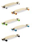 Two Bare Feet Bamboo Series Longboard Skateboard Complete Premium Pro Model (Parker - White Wheels)