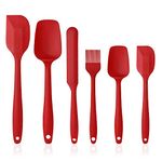 Vicloon Silicone Spatulas Spoons Set, Silicone Kitchen Utensils Including Rubber Spatula, Non-Stick and Heat Resistant for Cooking, Baking and Mixing (Red - 6Pcs)