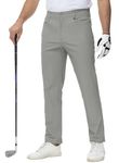 TBMPOY Men's Golf Pants Stretch Dress Lightweight Waterproof Outdoor Hiking Work Pants with Pockets with Pockets Light Gray 32