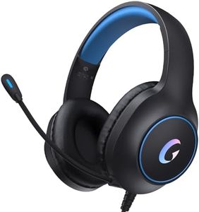 syndesmos CM7002 Gaming Headset for PS5, PS4, PC, Mac, Switch, Xbox Series, Surround Sound RGB Gaming Headphones with Noise Canceling Microphone, 50MM Dynamic Drivers, 3.5MM Audio Jack, Blue