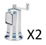 Norpro 4" Adjustable Pepper Mill Fine To Coarse Grinder Metal 3 oz (2-Pack)