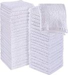 Utopia Towels - Cotton Washcloths Set - 100% Ring Spun Cotton, Premium Quality Flannel Face Cloths, Highly Absorbent and Soft Feel Fingertip Towels (60 Pack, White)