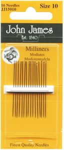 John James Milliners / Straws Hand Sewing Needles - Size 10 - 16/pk