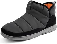 LongBay Mens Bootie Slippers with Memory Foam Indoor Outdoor Warm House Shoes Comfy Sport Lounge Camping Boots Grey, 11-12