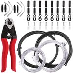 Swpeet 67Pcs Universal Bicycle Shifter Cable Housing with Bike Cable Cutter Kit, Brake Shift Cable End Caps Tube S Buckle Inside Tail Caps and O-Rings Perfect for Bike Bicycle