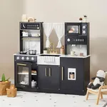 Tiny Land Play Kitchen for Kids, Wooden Play Kitchen Sets for Girls and Boys, New Modern Toddler Kitchen Toy Kitchen Designed in Trendy Home Style, Gift for Ages 3+