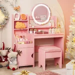Vabches Kids Vanity with Lights, Pr