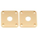 Musiclily Pro Plastic Curved Jack Plate Square Jackplates Compatible with USA Les Paul Epiphone Les Paul Guitar, Cream(Set of 2)