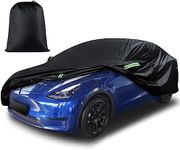 Custom Fit for Model Y Car Cover 2020-2023 Waterproof All Weather Protection Rain Snow UV Protection with Door Zipper Charging Port Ventilated Mesh