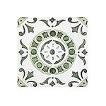 Retro Self Adhesive 12-Inch Vinyl Floor Tiles, 20 Tiles - 12" x 12", Green Medallion Pattern - Peel & Stick, DIY Flooring for Kitchen, Dining Room, Bedrooms & Bathrooms by Achim Home Decor