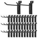 IGNPION 35 Pieces Slatwall Metal Hooks - Black Notch Display Hooks Slat Wall Panel Hooks Commercial Grade Slatwall Board Hangers for Garage, Shop Retail Display (10cm)