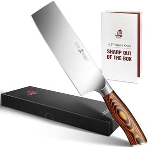 TUO Nakiri Knife - Vegetable Cleaver Kitchen Knives - Japanese Chef Knife German X50CrMoV15 Stainless Steel - Pakkawood Handle - 6.5" - Fiery Series