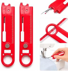 2PCS 4 in 1 Needle Threader with Seam Ripper Ruler Scale and Magnifier
