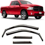 Voron Glass in-Channel Extra Durable Rain Guards for Trucks Dodge Ram 1500 2009-2018 Quad Cab, Window Deflectors, Vent Window Visors, 4Pieces - 200405