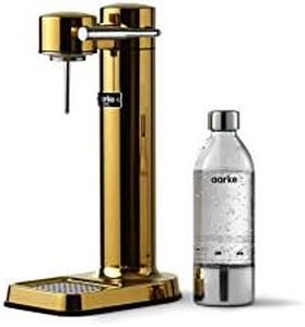 aarke Carbonator 3 Sparkling Water Maker with Stainless Steel Casing and premium PET Bottle Gold Finish, One Size