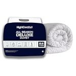 Night Comfort All Season Deluxe Feels Like Down Anti Allergy 10.5 Tog Duvet - 100% Microfibre Cover Filled with Thick Ultra Bounce Hollowfibre Quilt, Double