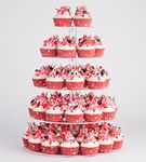 5 Tier Maypole Cupcake Stand, Lager Round Acrylic Cupcake Tree Tower for 50 Cupcakes,Clear Cupcake Holder Display Stand for Wedding Birthday Party Baby Shower Dessert Table- 16 Inch