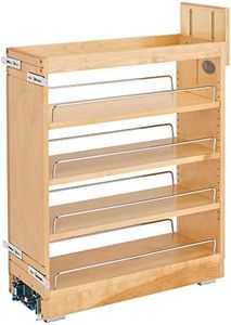 Rev-A-Shelf 448-BCBBSC-8C 448 Series 8 Inch Kitchen Pull Out Cabinet Organizer with Soft-Close and Shelves for Kitchen Base Cabinets, Natural Maple