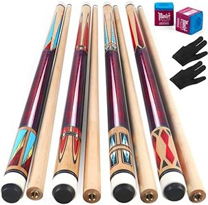 AKLOT Pool Cues | Set of 4 Pool Cue Sticks Made Canadian Maple Wood | Unique Design and Durable Cue Stick for Professional Billiard Players