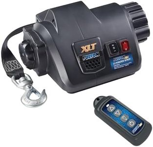 Fulton 500621 XLT Marine Trailer Winch, Powered, 10,000 lbs. Capacity, 15 Foot Strap, Wireless Remote Included