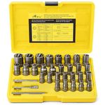 TOPEC Upgrade Bolt Extractor Kit, 32 Pieces Impact Bolt & Nut Remover Set, Stripped Lug Nut Remover, Extraction Socket Set for Removing Damaged, Frozen, Rusted, Rounded-Off Bolts, Nuts & Screws