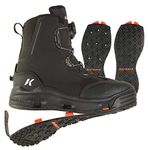 Korkers Devil's Canyon Wading Boot with Kling-On and Studded Kling-On Outsoles, Black, 13