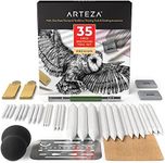 ARTEZA Drawing Kit for Adults, Set of 35 Sketching Tools and Detailing Accessories