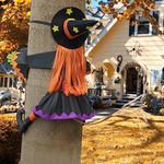 Halloween Decorations Outdoor, Halloween Outdoor Decor Witches Halloween Props, Halloween Outdoor Halloween Witches Decor Crashing Witch Into Tree Scary Halloween Decorations for Door Garden Yard