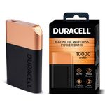 Duracell Magnetic Wireless Power Bank 10000 mAh, Magsafe Compatible, Fast Charging, Compact, 15W Wireless Charging, 22.5W USB A/Type C Output, for iPhone, Smartphones, USB & Qi Enabled Devices