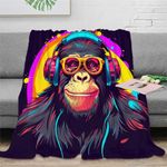 HUANGJIAHUI Anime Gorilla Throw 3D Printed Bedding Blanket Soft Cozy Lightweight Fluffy Plush Gifts for Holiday Bed Couch for Boys Girls All Season Couch Sofa 70x80inch(180x200cm)