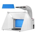 VIVOHOME Portable Airbrush Spray Booth Kit with LED Lights Turntable Table and Filter Hose Ideal for Painting Models Cake Nail Art Craft Toy Parts