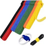 80pcs Cable Ties Reusable Multicolor, Wire Ties, Cord Ties Reusable for Electronics, Hook and Loop Microfiber Cable Ties Extension for Storage, 4, 6, 8 inch with 6 Colors