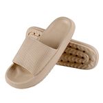 MoneRffi Pillow Slides for Women Men, Ultra-Soft Cloud Slides Slippers Cushioned, Non-Slip Massage Bathroom Shower Shoes, Unisex House Slippers Beach Sandals for Summer 7.5-8 women/6-6.5 men