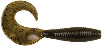 Berkley PowerBait Power Grubs Fishing Bait, Green Pumpkin, Irresistible Scent & Flavor, Realistic Action, Bulky Body, Ideal for Bass, Walleye, Trout and More