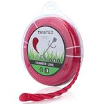 Hipa .105” 1-Pound by 262-foot Trimmer Line Round Twist,Commercial 2.7 mm/105-Inch String Trimmer Line,Weed Eater String 105,Red,SOAK for 24H Before Using