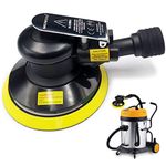 MOMODA Professional Air Random Orbital Sander, 6 inch Dual Action Pneumatic Sander Suitable for Heavy Duty and Connect to Vacuum Cleaner