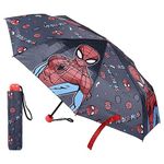 CERDÁ LIFE'S LITTLE MOMENTS - Spiderman Boy's Folding Umbrella - Manual Opening with Anti-Wind Mechanism and Protection on the Rods for Added Safety - Official Marvel License, grey, Talla única, 10