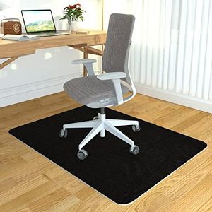 Office Chair Mat for Hardwood Floor, Aporana 36" × 47" Office Gaming Rolling Floor Mat, Under Desk Low-Pile Office Rug, Large Anti-Slip Multi-Purpose Hard Floor Mat, Black