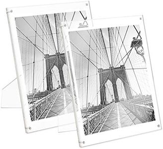 Isaac Jacobs International Plain Acrylic Magnetic Frame, Clear, 8x10 (2-Pack)