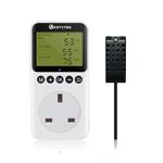 KETOTEK Digital Humidity Controller Plug Socket with Sensor Probe, Humidistat Switch 220V for Reptile Greenhouse Mushroom
