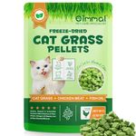 Cat Grass Treats, Cat Grass for Indoor Food, 80g Freeze Dried Treats for Dental and Teeth Cleaning, Crunchy Hairball Remedy Remove Snacks, Healthy Digestive Natural Chicken