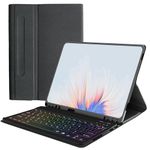 Qoosea for Samsung Galaxy Tab S9 Bluetooth Keyboard Case 7 Colors Backlight Wireless Bluetooth Detachable Keyboard for Galaxy Tab S9 11 inch with Magnetical Bluetooth Keyboard Black