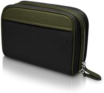 Kings Loot Tech Bag, Leather Electronics & Cable Organizer, Midnight Sage