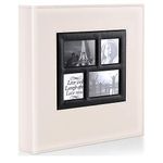 Benjia Photo Album 500 Pockets 6x4 Photos, Extra Large Size Leather Cover Slip in Wedding Family Photo Albums that Holds 500 6x4"/ 10x15cm Photos Beige