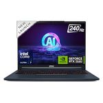 MSI Stealth 16 AI Studio, Intel Core Ultra 7 155H,Built-in AI, 41CM QHD+ 240Hz Gaming Laptop(32GB/1TB NVMe SSD/Windows 11 Home/NVIDIA GeForce RTX 4060, GDDR6 8GB/Star Blue/1.99Kg), A1VFG-058IN