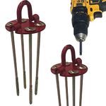 Keyfit Tools GROUNDHAWG (4 Pack) Spiral Screw in Heavy Duty Ground Anchors 4 Self Cutting 10" Screws W/Each Anchor Plate Low Profile for Hard Pan & Hard Soil NOT for Loose Sandy Soils Shed Anchor Kit